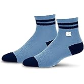 For Bare Feet NCAA NORTH CAROLINA TARHEELS Cozy Two Stripe Quarter Sock Team Color OSFM