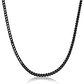 Metro Jewelry Stainless Steel 20 to 30 Inches Long Foxtail Necklace for Men with Black or Yellow Gold Ion Plating 6 mm Thick Chain with Lobster Claw Clasp