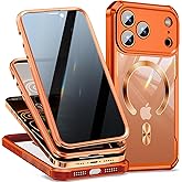 [CD Loop+Privacy Screen Protector]Magnetic Case for iPhone 17 Pro Max Case, Military Grade Protection Anti-peep Privacy Screen Double Sided 9H Glass Compatible with MagSafe Case for iPhone 17 ProMax