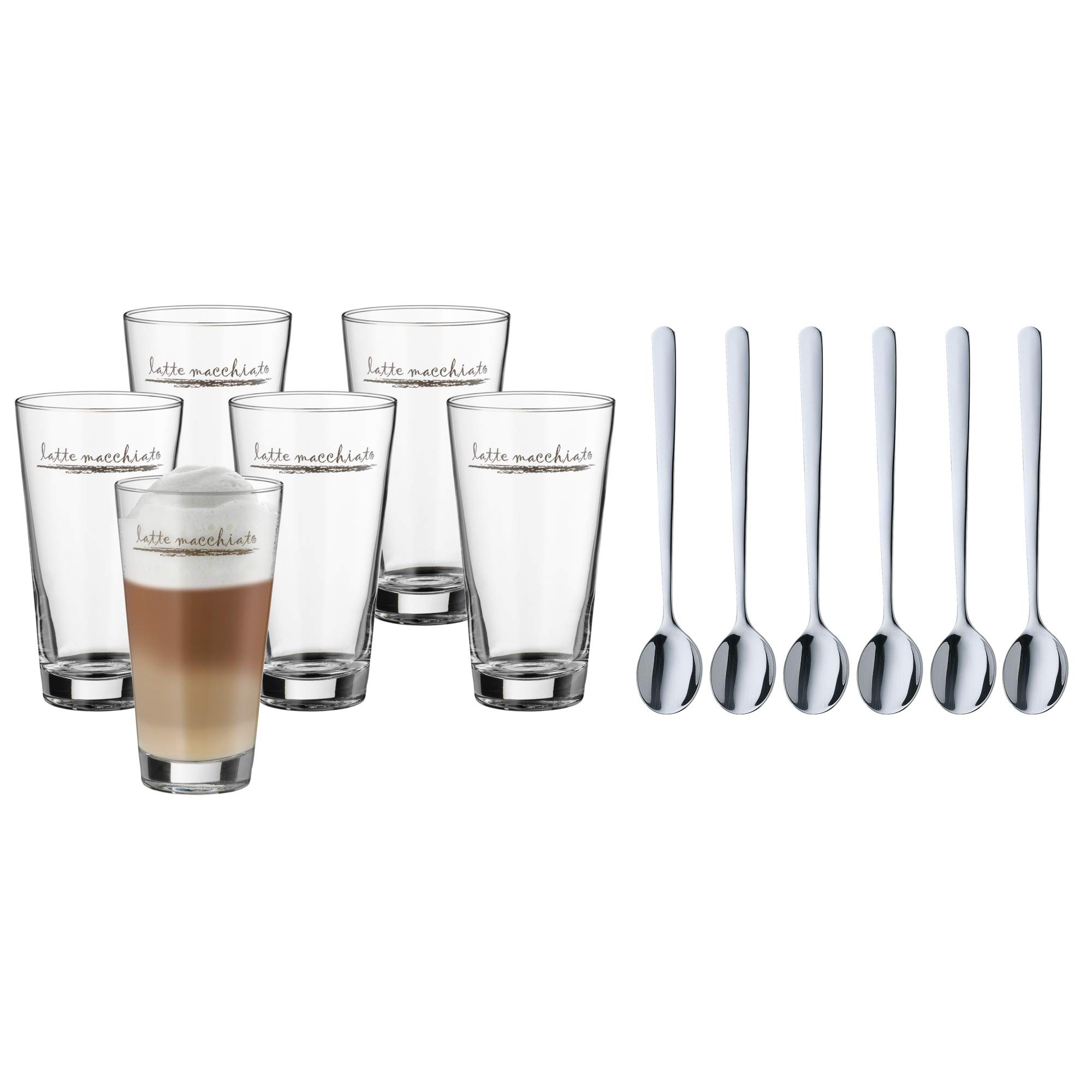 WMF Clever and More Latte Macchiato Set, Silver, 12-Piece