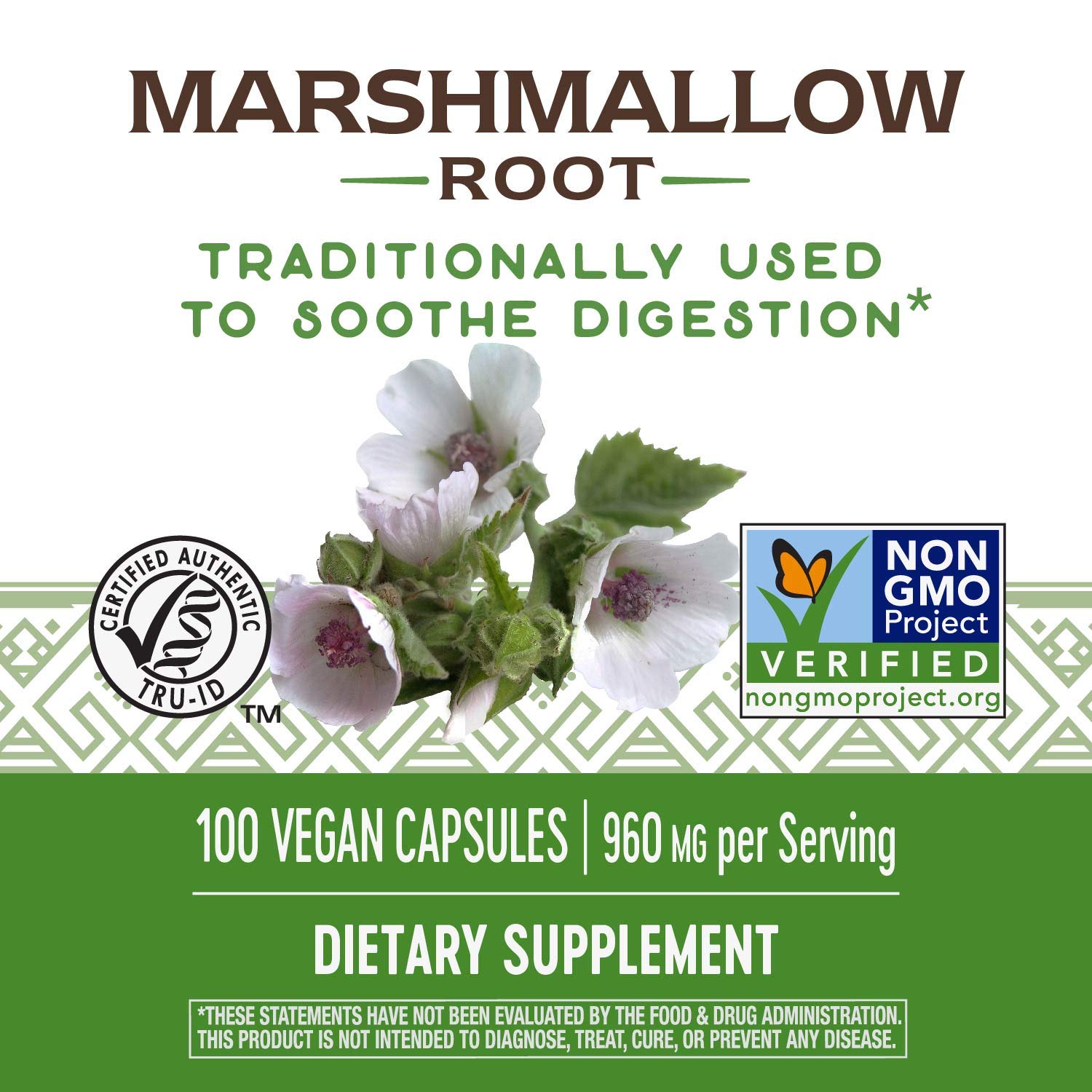 Nature's Way Premium Herbal Marshmallow Root, 960 mg per serving, 100