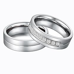 Aeici Stainless Steel Wedding Rings for Couple