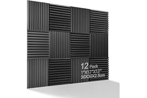 Acoustic Panels, Kuchoow Sound Proof Panels, 12 Pack Soundproofing Panels High Density, Acoustic Foam for Walls Room Recordin