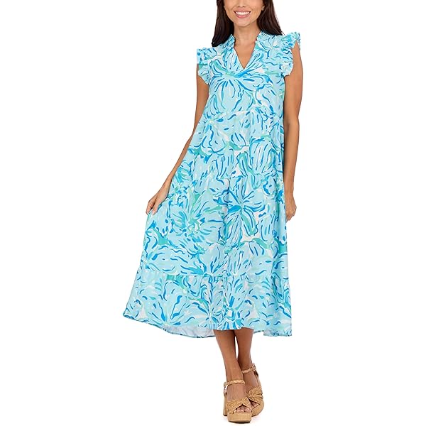 chinese dress ladies TERESA MAXI DRESS, MULTI LET IT GOGH – Palm Place main image 1
