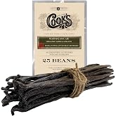 Organic Madagascar Vanilla Beans, Grade A Whole Pods, Cook's, 25 Count | 5-7 inch plump pods | Packed with black seeds | Make extract or infuse sugar | Since 1918