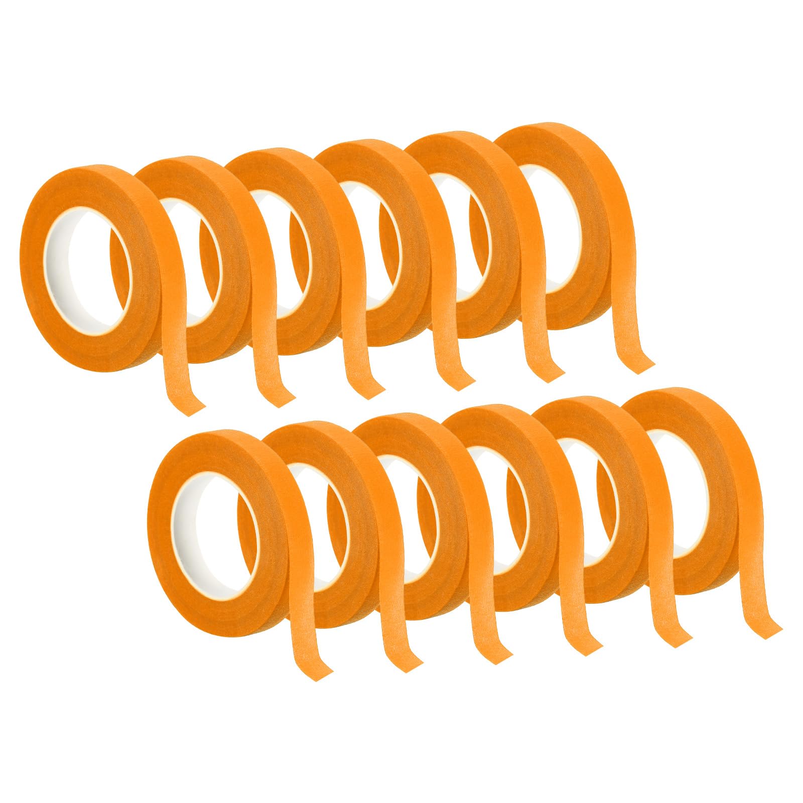 PATIKIL 30 Yard Floral Tapes, 12 Roll Florist Tape Crepe Paper Flowers Bouquets Tapes Waterproof for Bouquet Stem Wrapping, Orange (27 Meters)