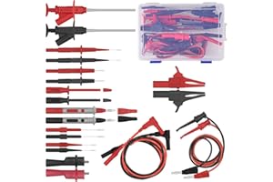 HANDSKIT Test Leads Set, 22 in 1 Multimeter Test Leads with Electrical Alligator Clips, Soft Silicone Test Leads Probes