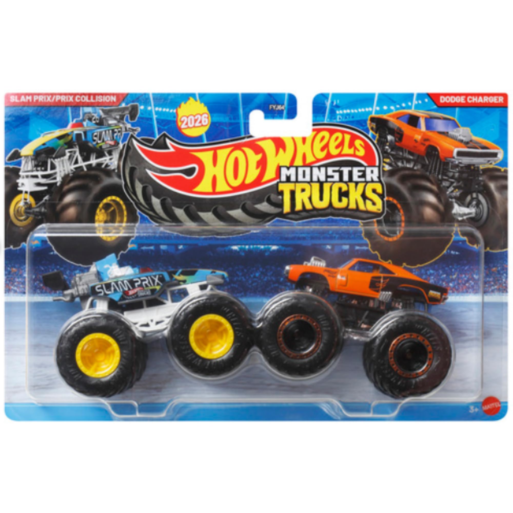 Hot Wheels Monster Trucks Demolition Doubles (Slam Prix & Dodge Charger JHY87)