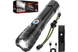 Victoper LED Flashlights, High Powered High Lumens Super Bright Tactical Flashlight, Rechargeable, 5 Modes Zoomable Waterproof Flash Lights for Emergency, Outdoor, Home, Camping, Hiking
