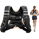 VEVOR Weighted Vest, 12/16/20/30 lbs Weight Vest with Reflective Stripe, Adjustable Buckle Body Weight Vest, Workout Equipment for Strength Training, Running, Jogging, Fitness, and Weight Loss
