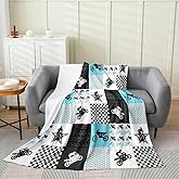 Feelyou Dirt Bike Flannel Fleece Blanket Set Extreme Sports Plush Throw Blanket,for Kids Racing Motocross Rider All Season,Bed Blanket Motorcycle All Season,Bed Blankets Baby 30"x40"