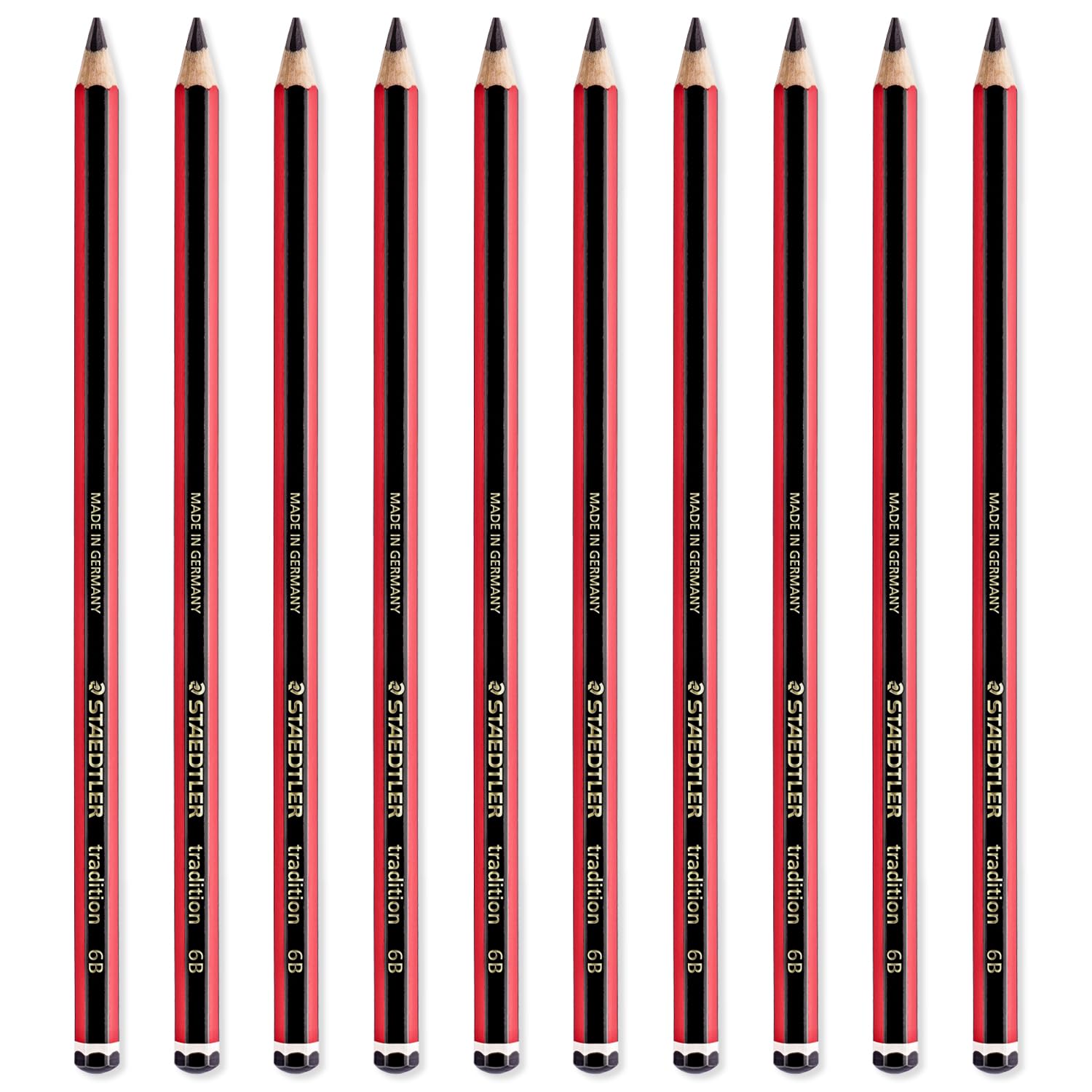 STAEDTLER Tradition Pencil - Drawing Sketching Art - Pack of 10 Pencils - Grade 6B