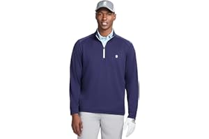 Izod Mens Swingflex Golf Pro Mesh Quarter Zip Long Sleeve ShirtPullover Sweater