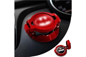 EPOCHHIKE Push Start Button Cover, Engine Start Stop Button Cover, Touch Button Protector Cover, Child Proof Safety for Computer PC Desktop, Car or Motorcycle Interior Decor (Bat-Red)