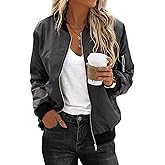 Zeagoo Women's Bomber Jacket Casual Coat Zip Up Spring Fall Clothes with Pockets S-XXL