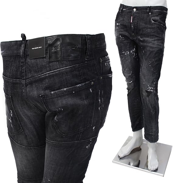 Amazon ディースクエアード Dsquared2 Tidy Biker Jean カラーデニム ジーンズ ブラック Lb0056 S 900 サイズ 50 並行輸入品 ジーンズ 通販