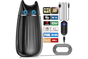 LALEI 880+ Miles Range TV Antenna for Smart TV, Digital TV Antenna Indoor with Amplified Support 8K 4K 1080p All TV's, Long Range TV Antenna for Signal Booster 360°Reception - 32FT HDTV Cable