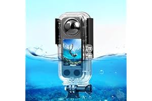 REYGEAK Waterproof Case Supports 45M/148FT Underwater Scuba Snorkeling Deep Diving with Bracket Accessories (for Insta360 X3)