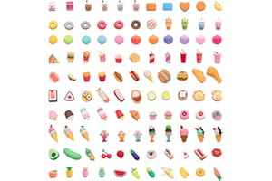 CLOCK KING 110Pcs 3D Food Erasers for Kids, All are Food Styles, Random Desktop Pets Toys Gifts, Mini Puzzle Classroom Rewards, Kids Party Favors Back to School Supplies