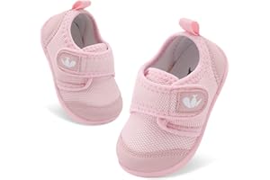 FEETCITY Baby First Walking Shoes Boys Girls Infant Sneakers Crib Shoes Breathable Lightweight Slip On Shoes