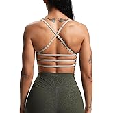Aoxjox Women's Workout Sports Bras Fitness Amor Low Impact Bra Yoga Crop Tank