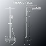 FORIOUS Thermostatic Shower Mixer Set Stainless Steel Bar Rainfall 25cm view 9