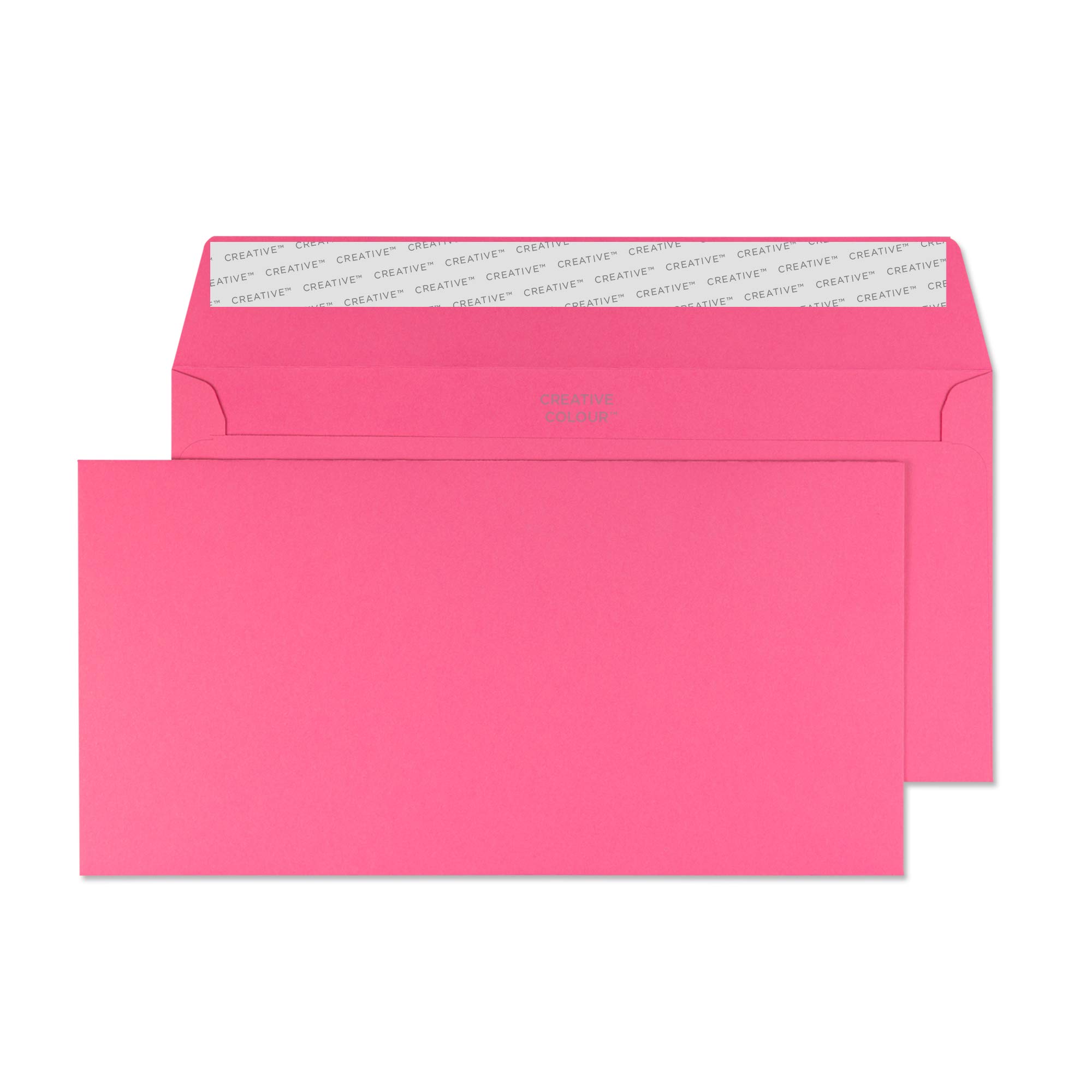 Blake Creative Colour DL+ 114 x 229 mm 120 gsm Peel & Seal Wallet Envelopes (25202) Flamingo Pink - Pack of 25 โ image 1