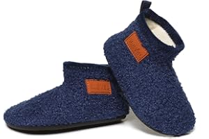 SLEVEL Comfort Toddler Slippers Lightweight Little Kids Indoor Non Slip Grip Around The House Home Shoes for Boys Girls