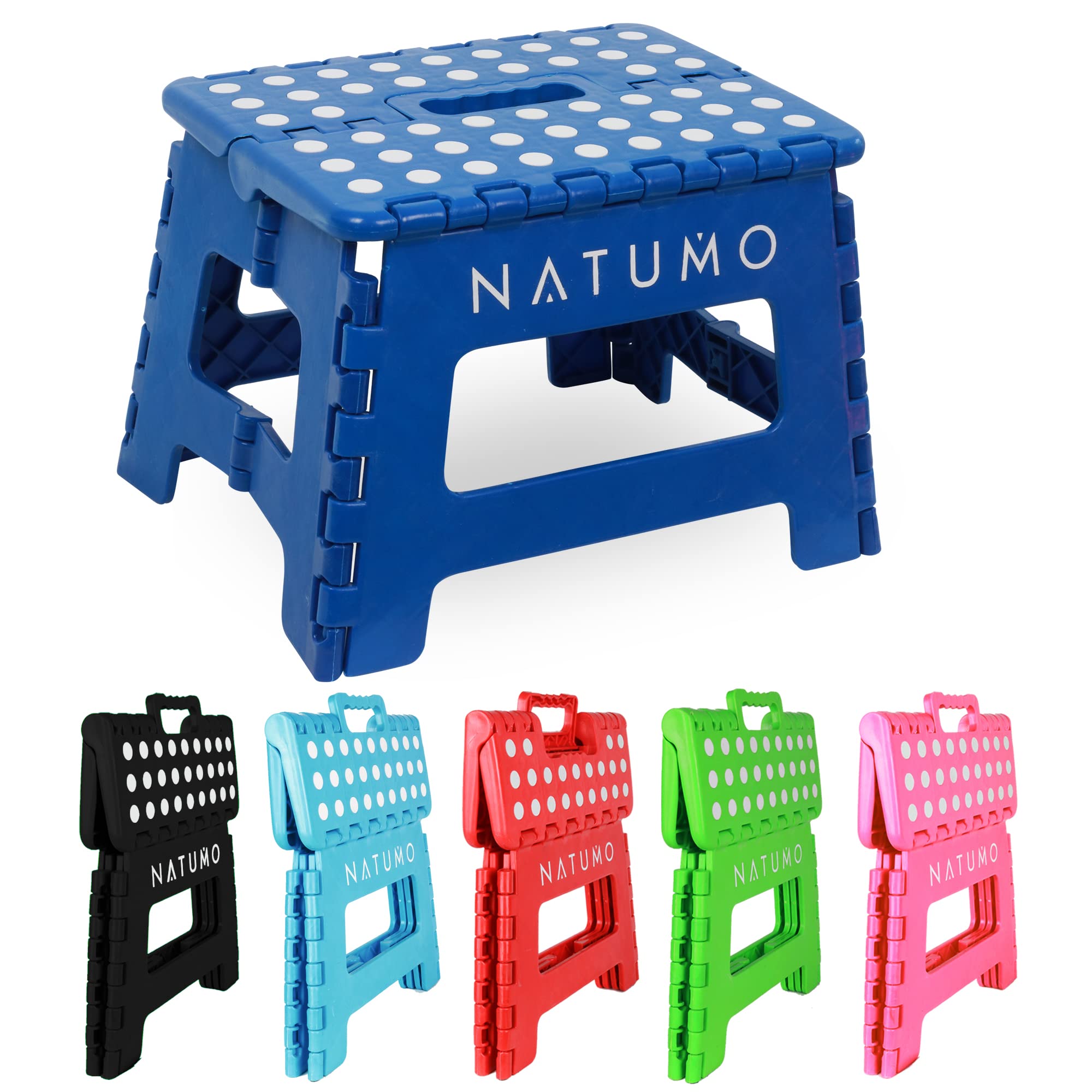 Natumo® Premium Folding Step Stool 150 kg - Foldable Kitchen and Bath Stool Folding Chair Small Children's Footstool Step Away Sink for Children Adults royal blue