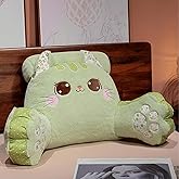 WQHSXXIA Cute Kitty Rest Reading Pillow for Adults, Kawaii Soft Lumbar Pillows Rest Cushion with Washable Cover for Sitting in Bed, Relaxing, Watching TV, Gaming