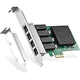 4 Port Gigabit PCIe Network Adapter, Realtek RT8111H Controller 1000/100Mbps Binardat Ethernet LAN NIC Card for Windows/Linux/Mac