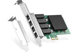 Binardat 4 Port Gigabit PCIe Network Adapter, Realtek RT8111H Controller 1000/100Mbps Ethernet LAN NIC Card for Windows/Linux