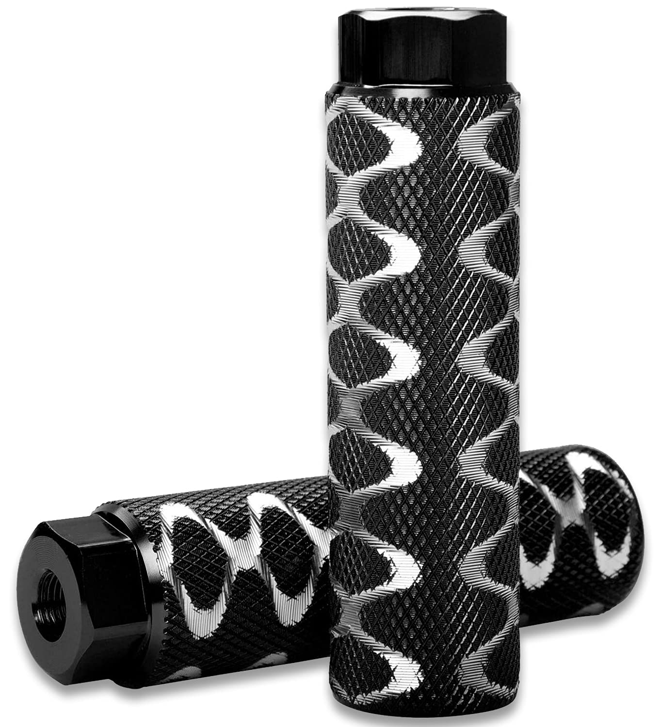 ZONSUSE 2PCS Bike Foot Pegs Aluminum Alloy Anti-Skid Lead Bicycle Foot Rest Stunt Pegs, BMX Anti-slip Rear Feet Pedals for BMX Stunt Pegs, Mountain Bikes Passengers Cycling Accessories (Black B)