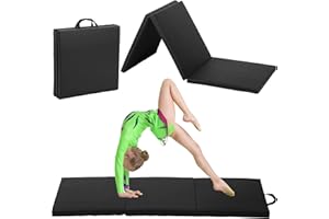 BLKMTY Gymnastics Mats 2'x6'x2'' Mat Folding Exercise Mat Gym Mat Yoga Mat Aerobics Fitness Mat Folding Kids' Gymnastics Tumbling Mat With Carrying Handles For Home Gym Exercise & Play Mats