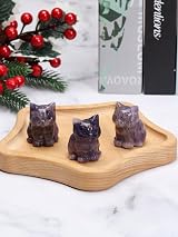 CrystalTears Amethyst Healing Crystal Cat Figurine 1.5 in Gift Box view 5