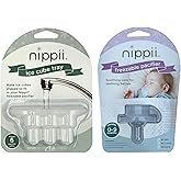 Nippii Freezable Pacifier &amp; Ice Cube Tray, Baby Teether Toys 0-9 Months | Teething Pacifier Freezer, Ice Pacifier for Teething, Frozen, Teethers for Freezer, Ice Teethers for Babies, BPA Free