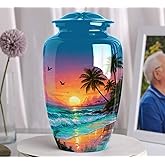 Sunset Beach Urns for Human Ashes, Large Urn for Ashes for Women, Funeral urns