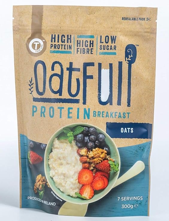 OatFull 12 X 300g Resealable Pouches of High Protein Porridge Oats