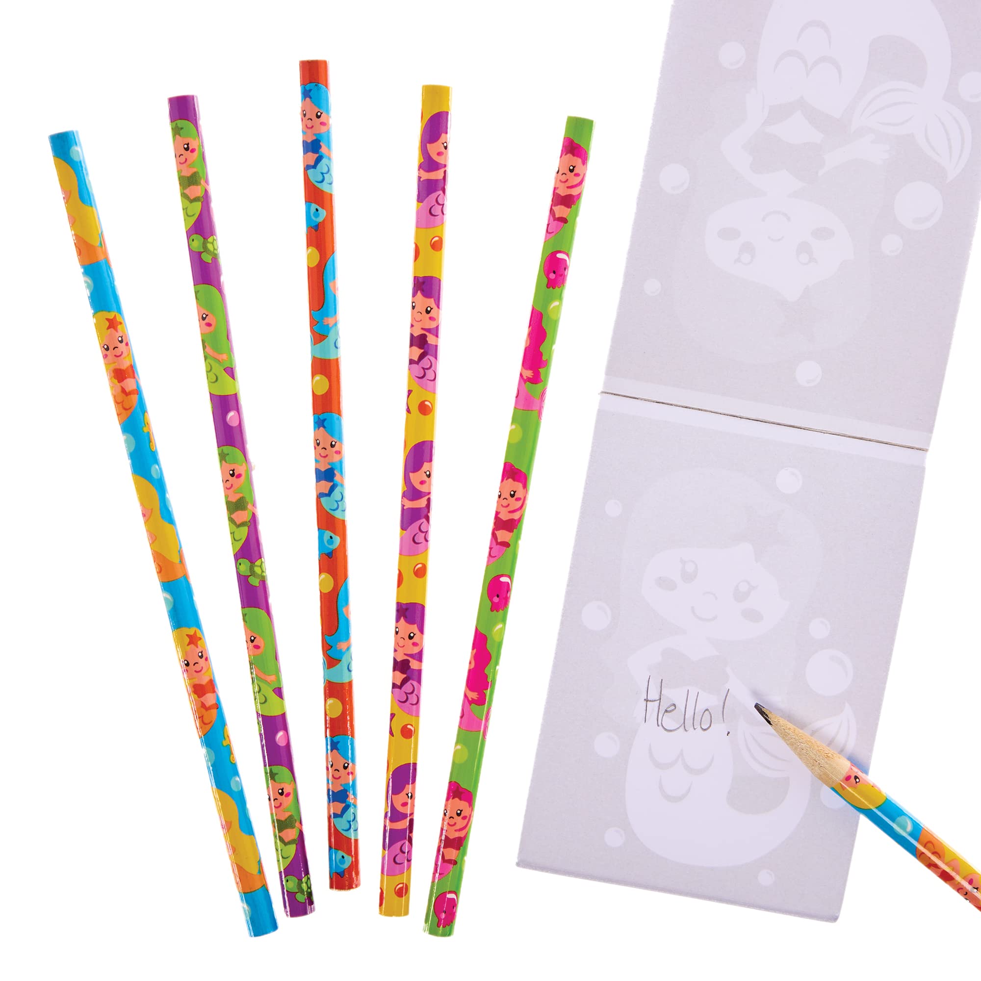 Baker Ross FX789 Mermaid Pencils - Pack of 15, Party Bag Fillers for Kids