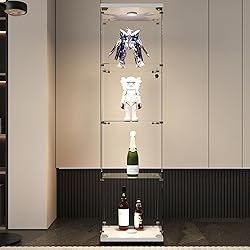 nifoti 4-Shelf LED Lights Glass Display
