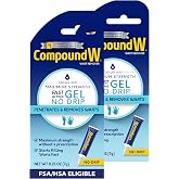 Compound W Maximum Strength Wart Remover Gel, 0.25 Oz, Pack of 2 | Fast Acting, Liquid Wart Remover, Salicylic Acid Treatment, Remove Common &amp; Plantar Warts, Easy to Use