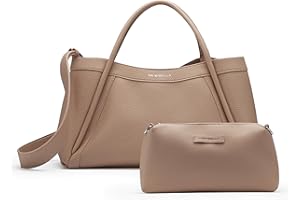 NEWBELLA Vegan Leather Tote Bag for Women, Hobo Shoulder Bag, Crossbody Handbag with Matching Purse, Stylish Versatile