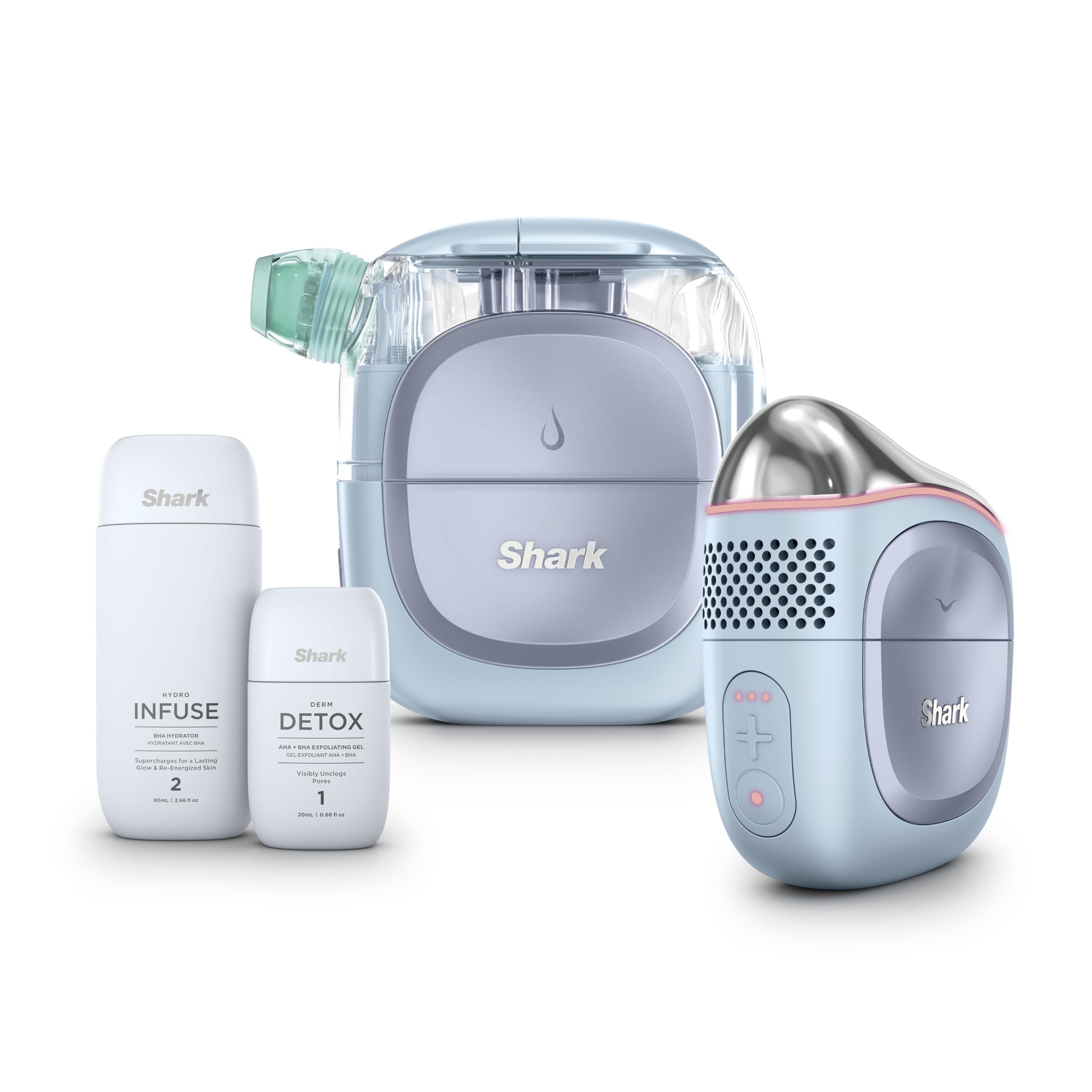 Photo 1 of Shark FacialPro Glow at-Home Hydro-Powered Facial System with DePuffi Hot & Cold Therapy – Professional Spa Skincare Device for Pore Cleansing, Hydration, & Radiant Glow, Blue, FH320
