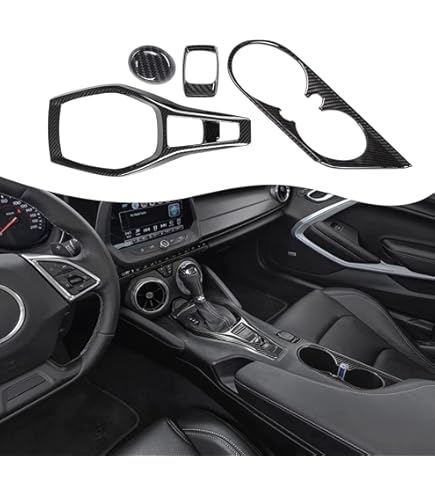 Carbon Fiber Gear Shift Panel Trim For Chevrolet Camaro 2016-2024 - Easy Install Interior Upgrade