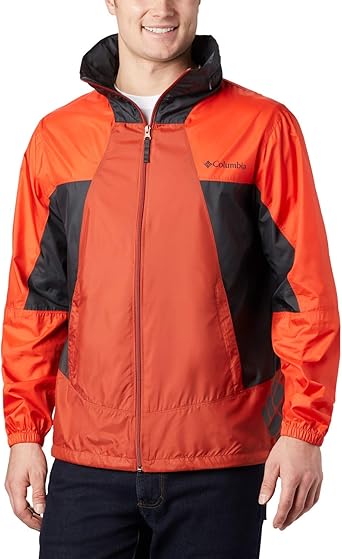 columbia windbreaker red