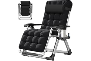 ABORON Zero Gravity Chair,Premium Outdoor Lawn Folding Lounge Chairs,Sturdy Adjustable Reclining Patio Chairs with Removable Cushion,Headrest & Tray