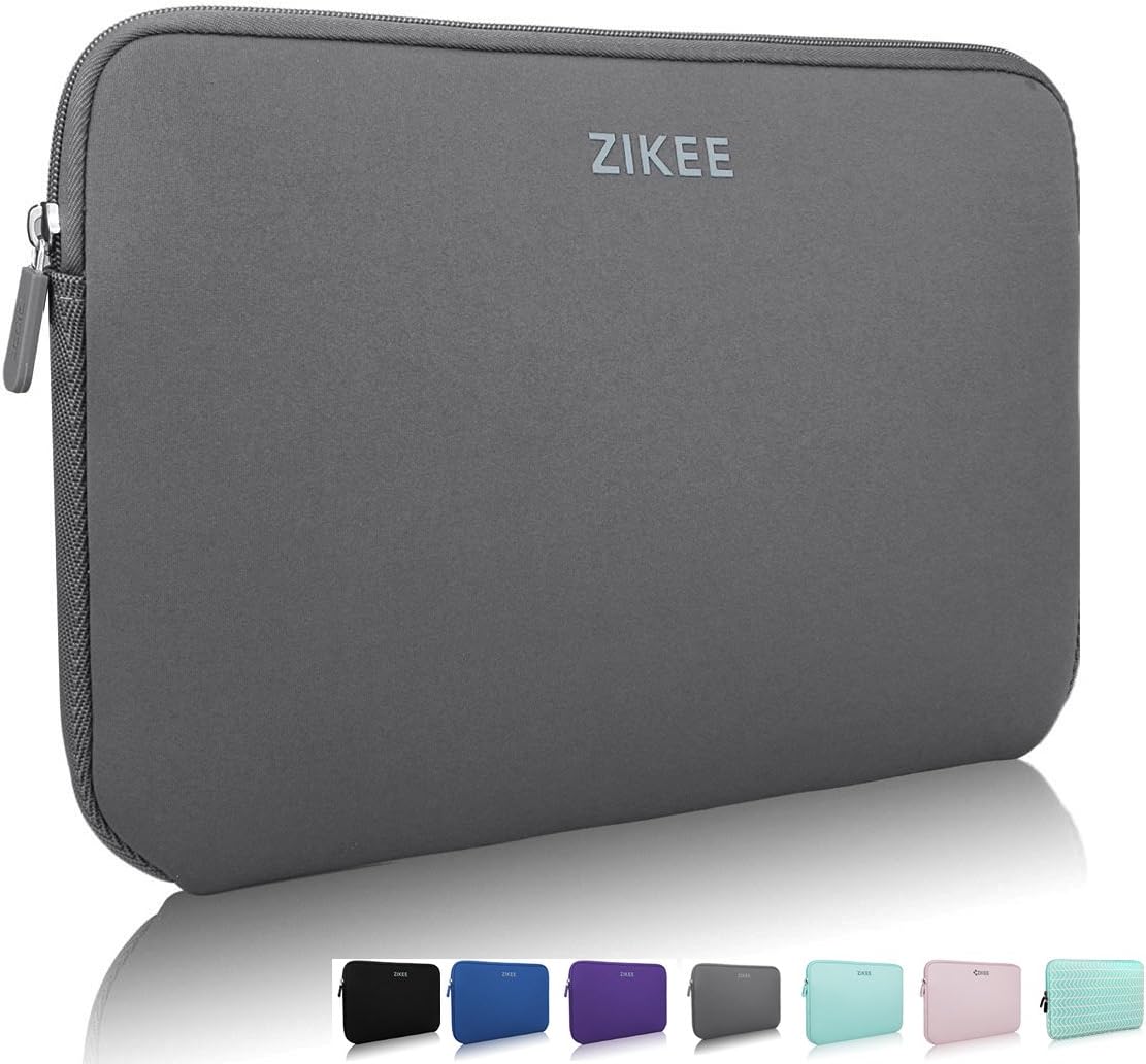13.3 14 Inch Thickest Lightest Laptop Sleeve, Zikee Water Resistant Neoprene Protective Laptop Case for Lenovo/HP/Dell/Acer/Asus/MSI/Medion (Grey)