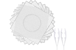 Perler Bead Pegboards, Dedoot 20 Pieces 5mm Fuse Bead Board Clear Plastic Perler Bead Design Square Boards (9 Board + 9 Ironing Paper + 2 Beads Tweezers) for DIY Craft Beads
