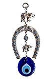 Erbulus Turkish Silver Horse Shoe Blue Evil Eye