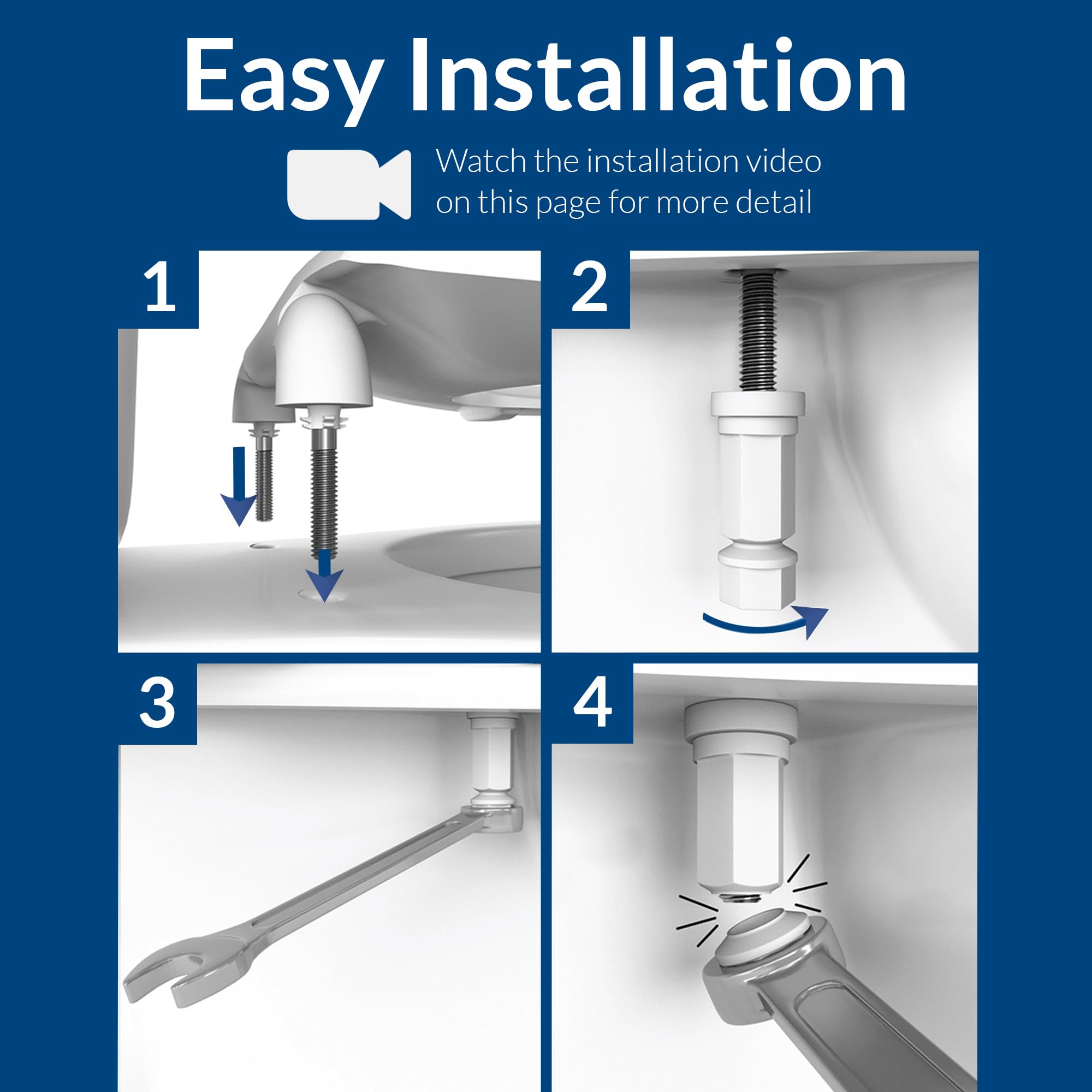 BEMIS 1955CT Commercial Open Front Plastic Toilet Seat, Heavy Duty Industrial Seat without Lid, Secure Installation for Long Lasting Use, Made in USA, Elongated, White